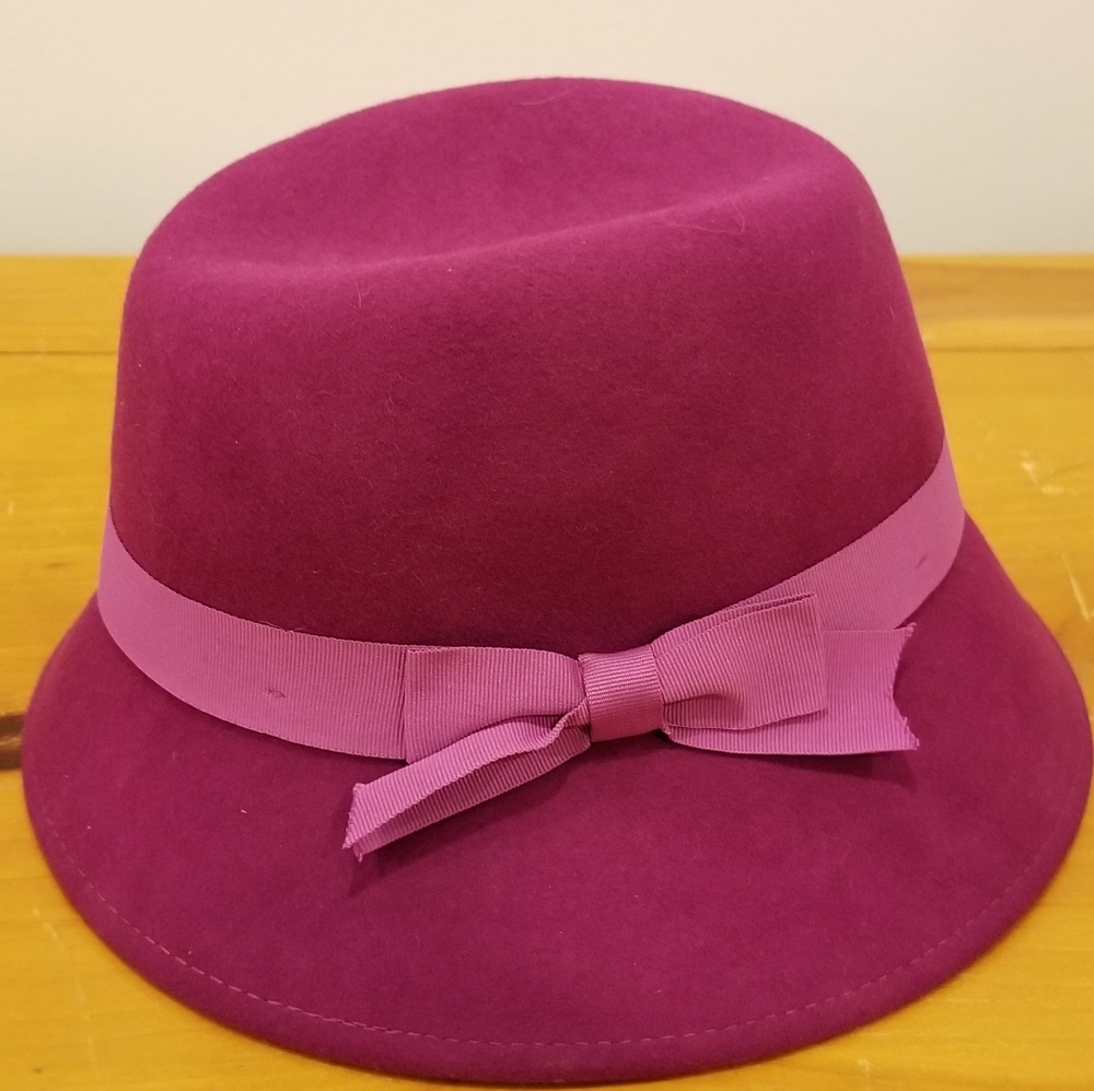 Wool Felt Fedora Hat, bright color, Women's